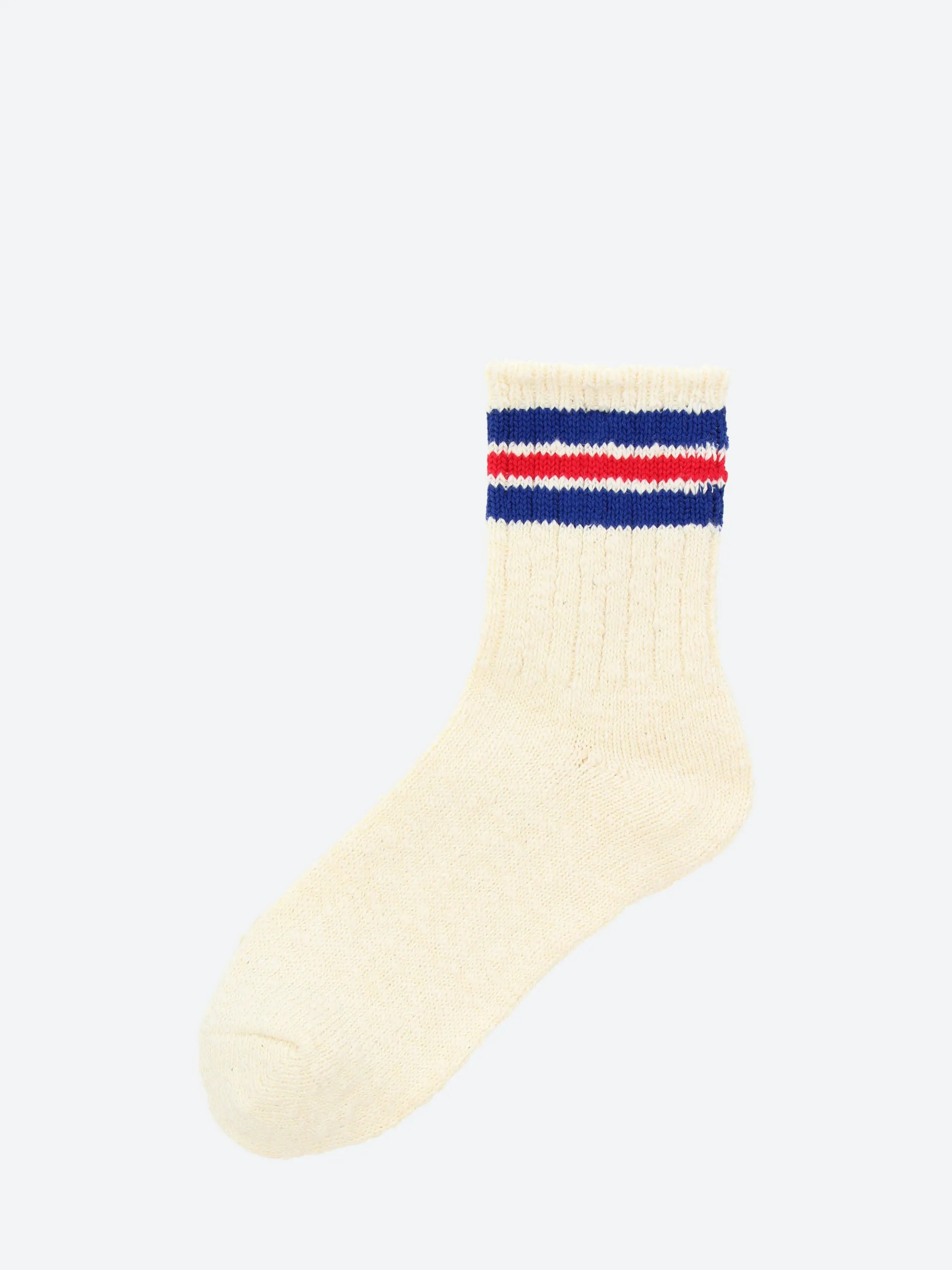 A Hope Hemp - HSK-100 Varsity Stripe Socks in Natural and Navy
