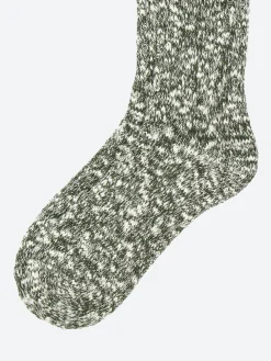 A Hope Hemp - SHSK007 Speckled Crew Sock in Khaki