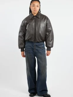 Acne Studios - Coated Bomber Jacket in Dark Brown