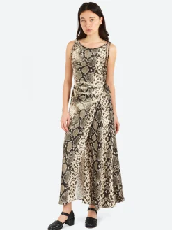Acne Studios - Dayla Python Satin Dress in Multi Brown