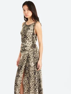 Acne Studios - Dayla Python Satin Dress in Multi Brown