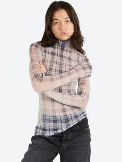 Acne Studios - Denise Faded Check Seamless Top in Black and White