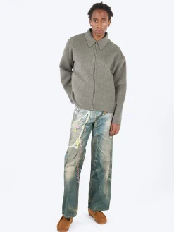 Acne Studios - Doverio Double Wool Zipper Jacket in Grey Melange