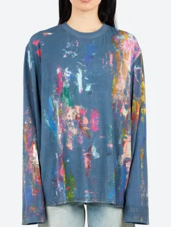 Acne Studios - Edden U Paint T-Shirt in Blue and Multi
