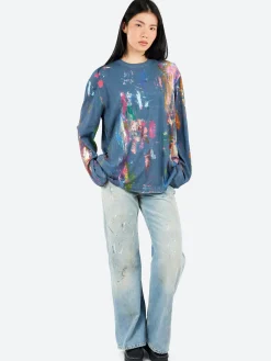 Acne Studios - Edden U Paint T-Shirt in Blue and Multi