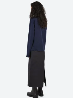 Acne Studios - Eigne U Face L/S T-Shirt in Navy Blue