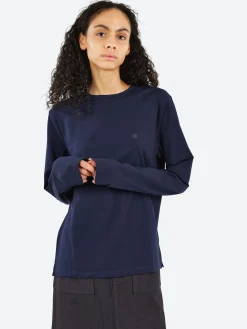 Acne Studios - Eigne U Face L/S T-Shirt in Navy Blue