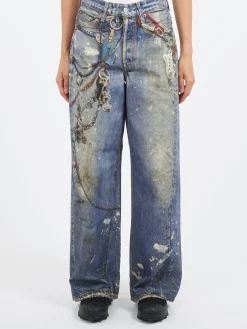 Acne Studios - 1981F Baggy Fit Jeans in Mid Blue