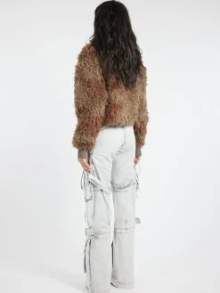 Acne Studios - Freya Faux Fur Jacket in Mud Brown