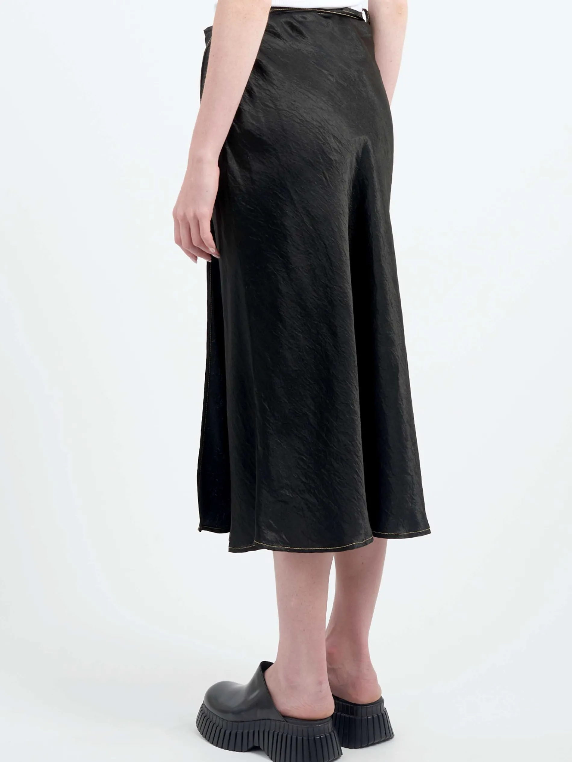 Acne Studios - Iala Text Satin Skirt in Black