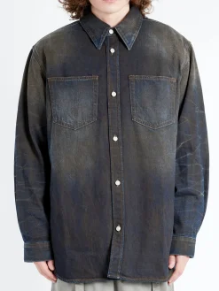 Acne Studios - Karto U Darkside Denim Shirt in Dark Blue
