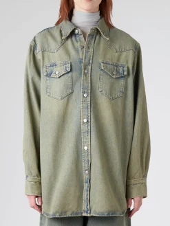 Acne Studios - Karty Relaxed Fit Denim Shirt in Blue/Beige