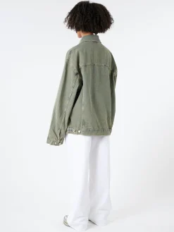 Acne Studios - Kataya U Delta Denim Jacket in Blue and Beige