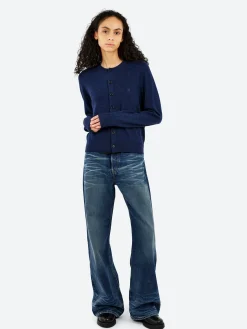 Acne Studios - Keny Yak Cardigan in Navy Melange