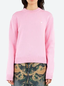 Acne Studios - Kolos Cotton Crewneck Sweater in Pink