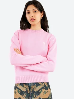 Acne Studios - Kolos Cotton Crewneck Sweater in Pink