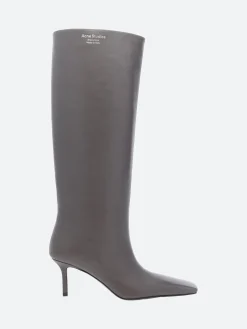 Acne Studios - Leather Heeled Boots in Dk Grey