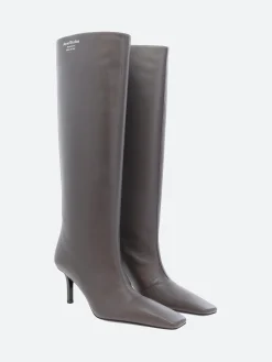 Acne Studios - Leather Heeled Boots in Dk Grey