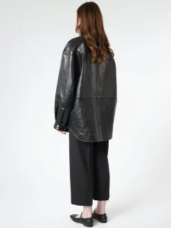 Acne Studios - Letar Shiny Nappa Leather Shirt Jacket