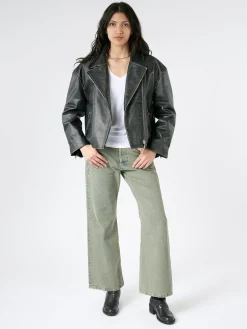 Acne Studios - Lilket Sanded Leather Biker Jacket in Black