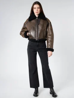 Acne Studios - New Lete Shearling Jacket in Dark Brown and Black