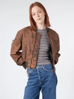 Acne Studios - New Lomber Vagabond Leather Bomber Jacket in Brown