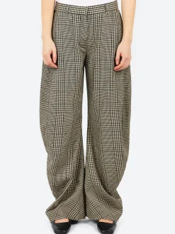 Acne Studios - Pevaya Steward Plaid Summer Tailored Trousers in Multi Brown