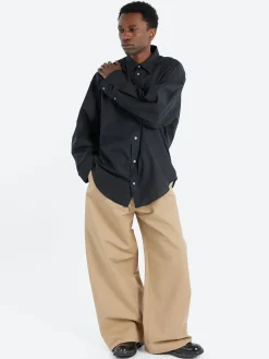 Acne Studios - Plass Double Cotton Twill Trousers in Khaki Beige