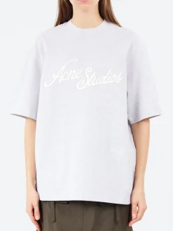 Acne Studios - Relaxed Fit Logo T-Shirt in Pale Grey Melange