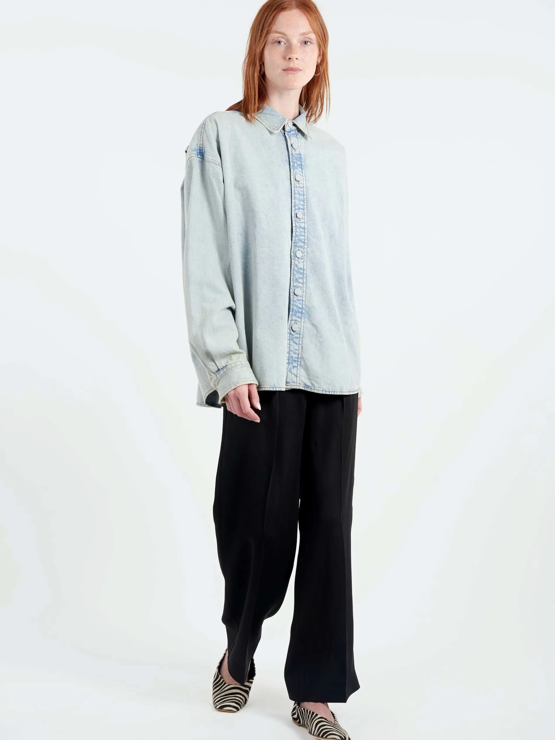 Acne Studios - Sedir U Soft Denim Bleach Button-Up Shirt in Indigo Blue