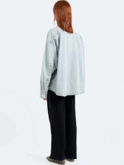 Acne Studios - Sedir U Soft Denim Bleach Button-Up Shirt in Indigo Blue