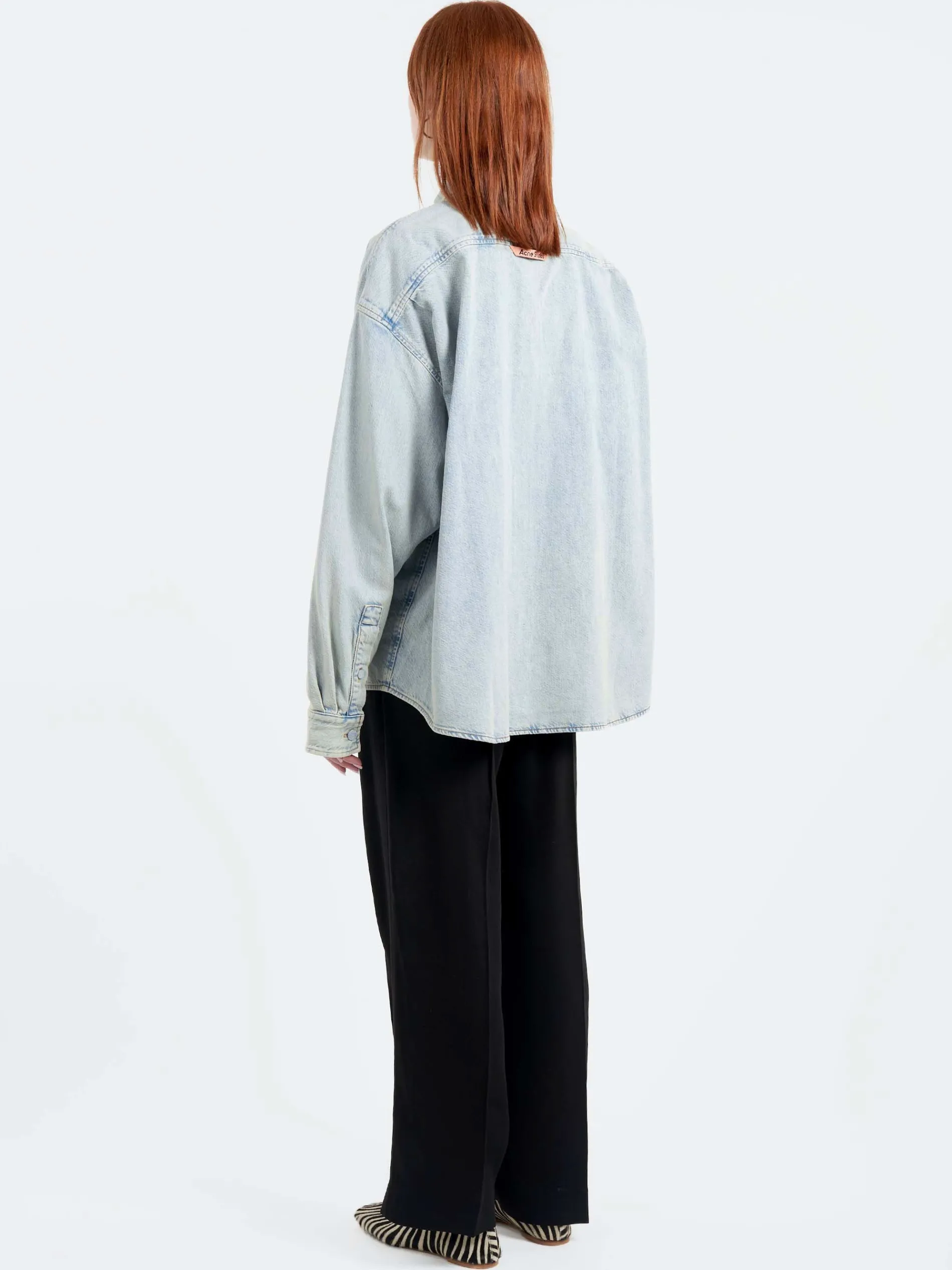 Acne Studios - Sedir U Soft Denim Bleach Button-Up Shirt in Indigo Blue