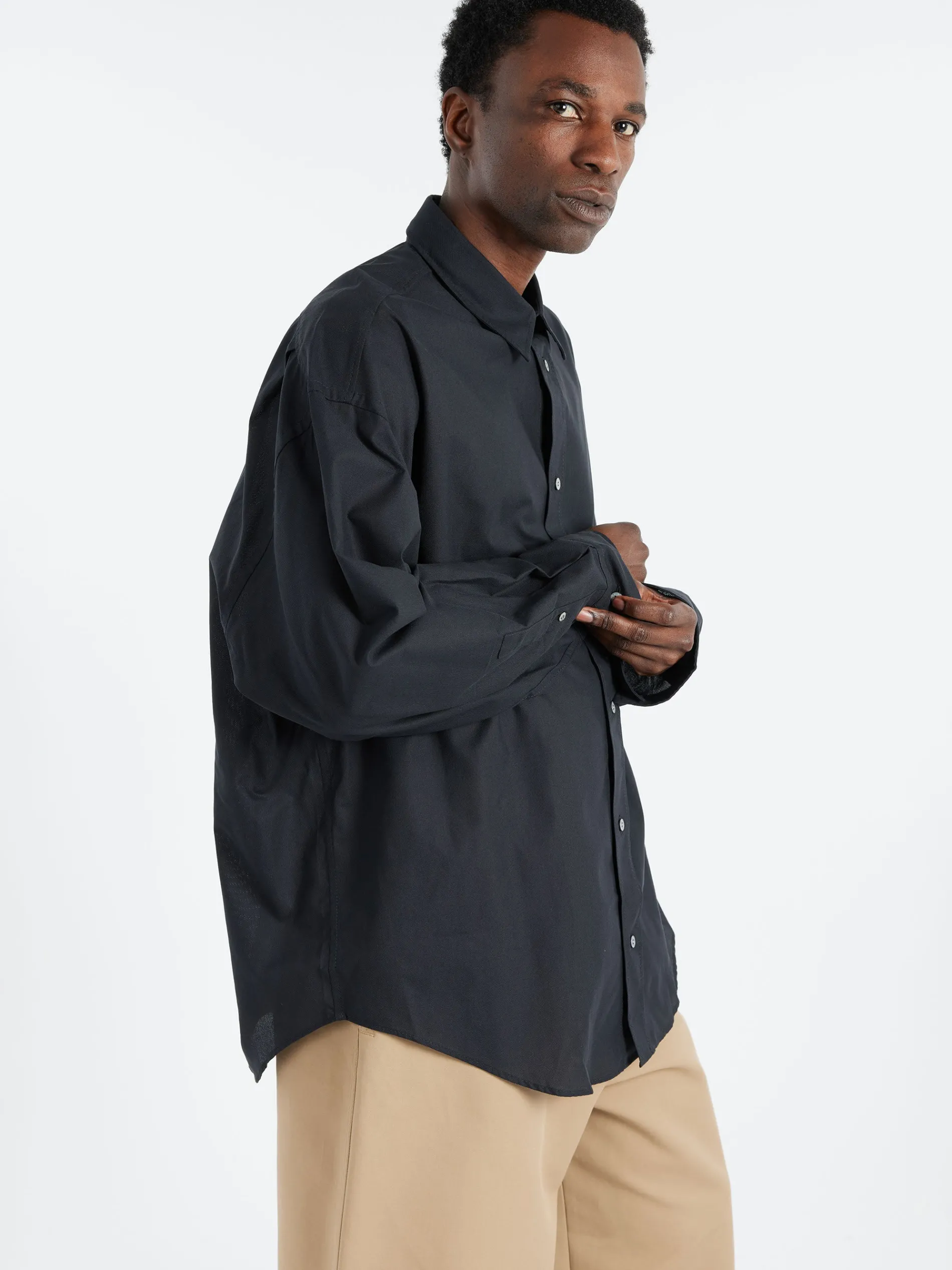 Acne Studios - Setar LS Cotton Pique Button-Up Shirt in Black