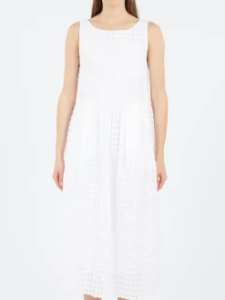 Aequamente - 25141 Seersucker Dress in White