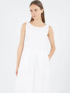 Aequamente - 25141 Seersucker Dress in White