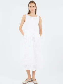 Aequamente - 25141 Seersucker Dress in White