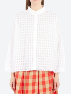 Aequamente - 25140 Seersucker Shirt in White