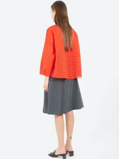 Aequamente - 25140 Seersucker Shirt in Pomodoro