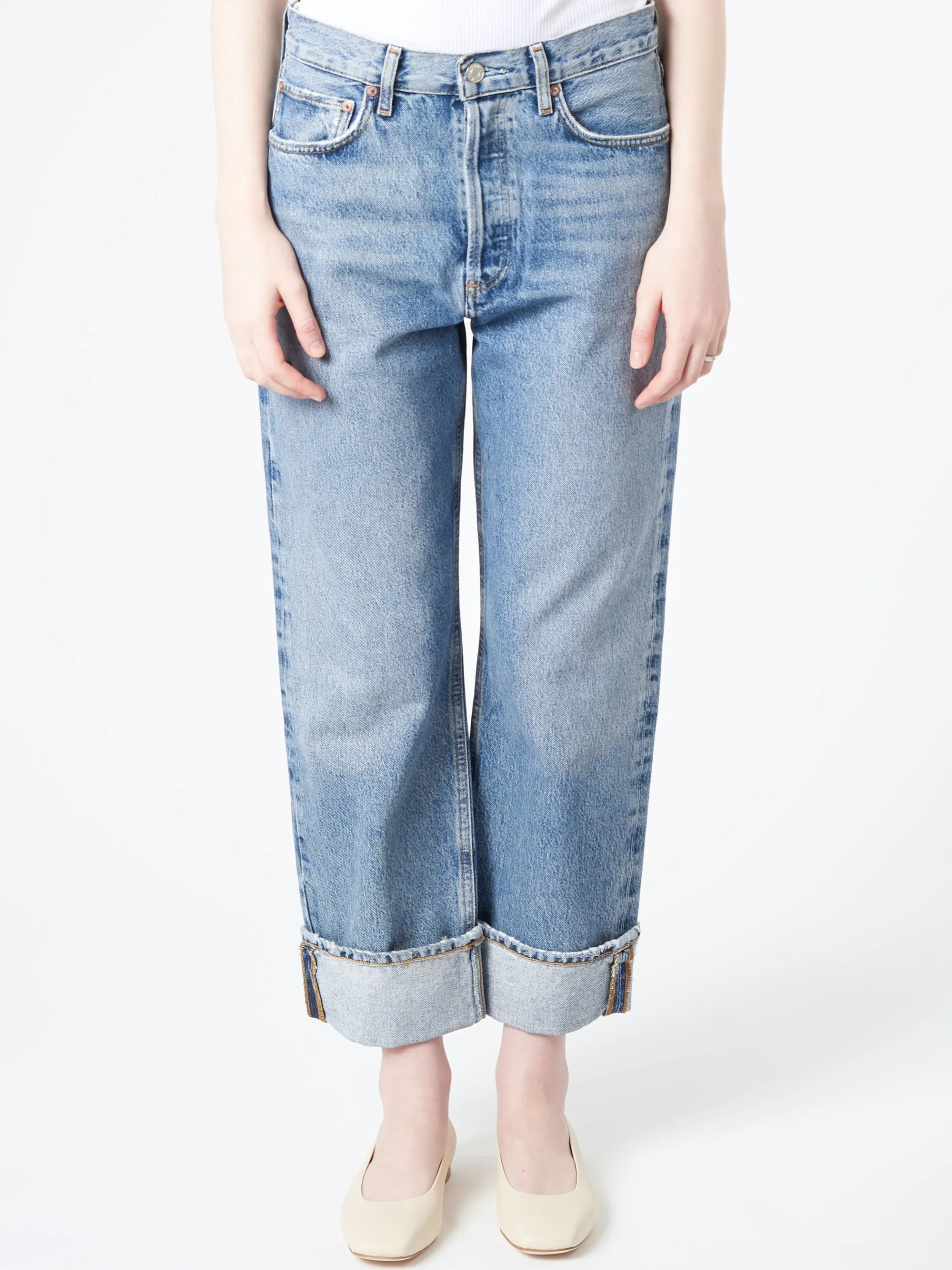 AGOLDE - Fran Jean in Invention (Medium Vintage Indigo)