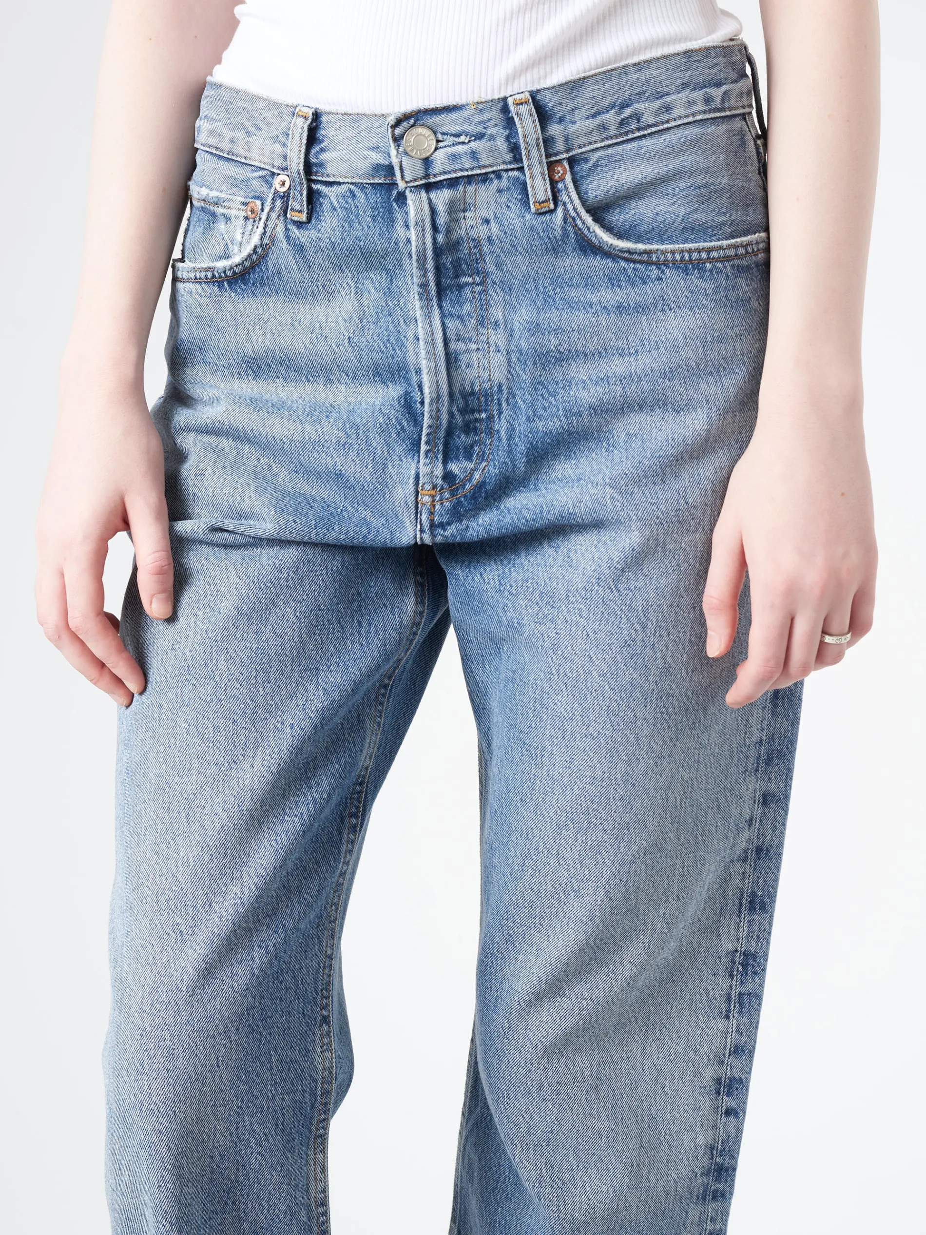 AGOLDE - Fran Jean in Invention (Medium Vintage Indigo)