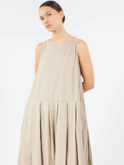 Album Di Famiglia - Pleated Sleeveless Dress TC in Stone