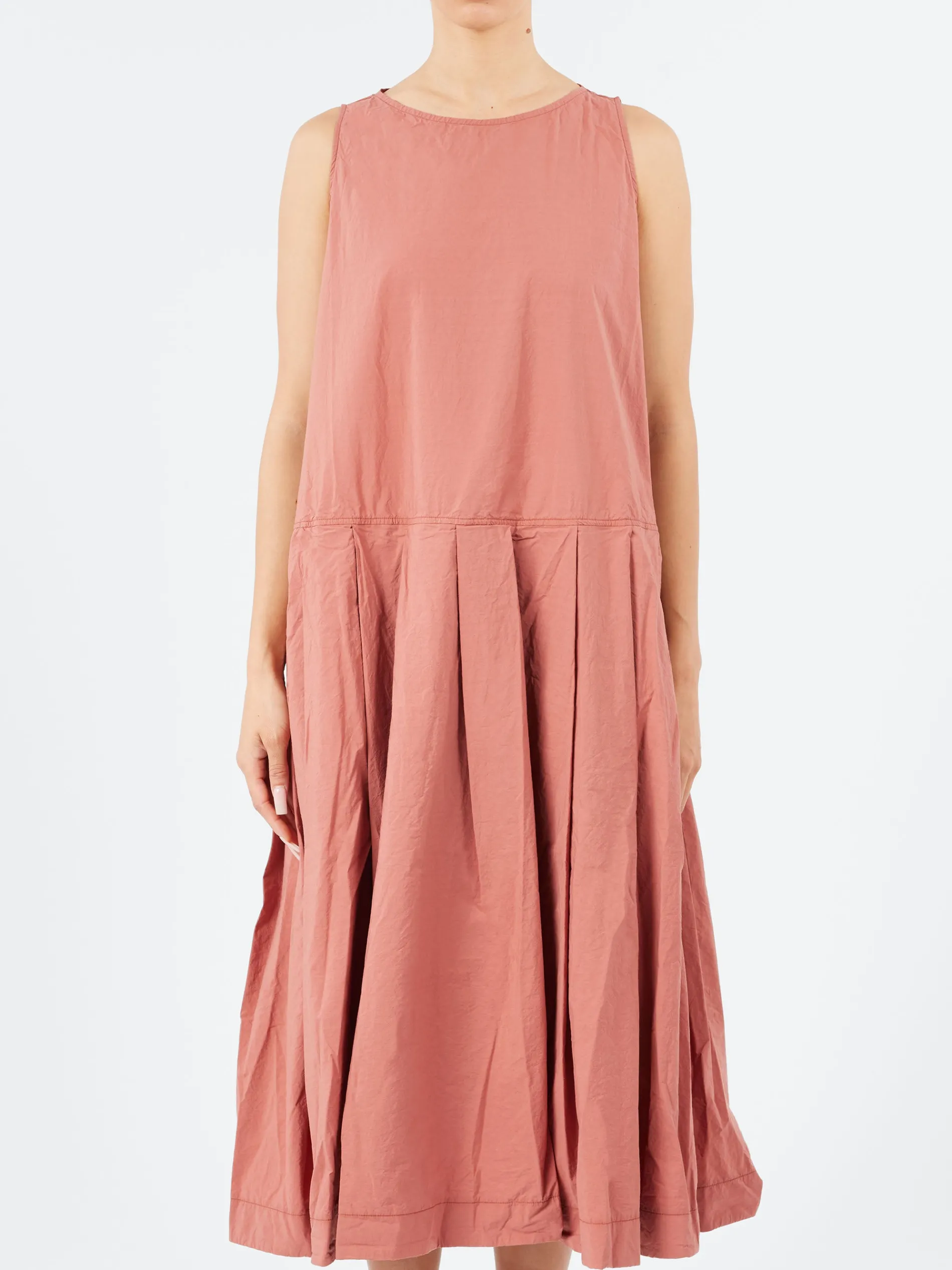 Album Di Famiglia - Pleated Sleeveless Dress TC in Coral
