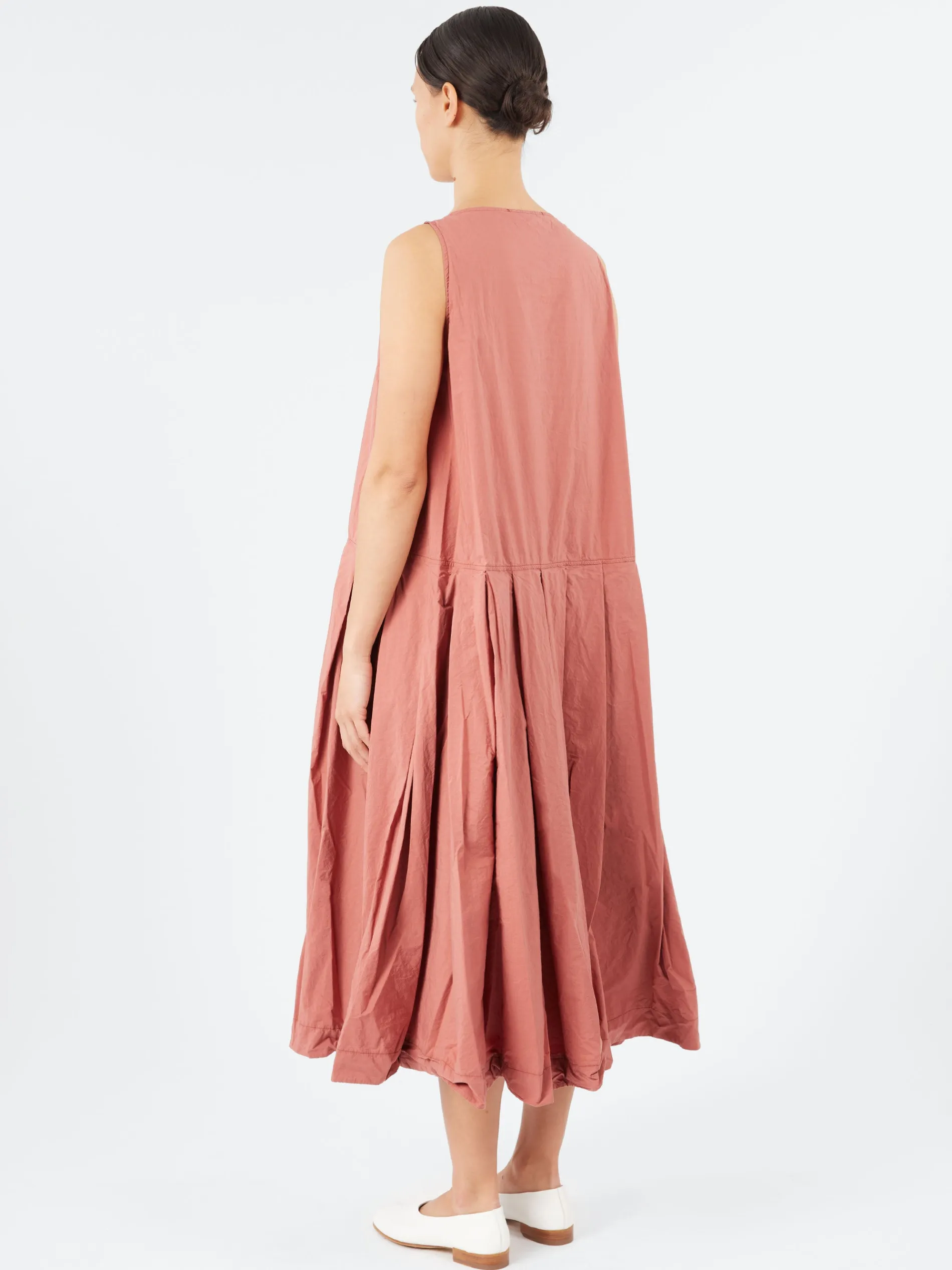 Album Di Famiglia - Pleated Sleeveless Dress TC in Coral