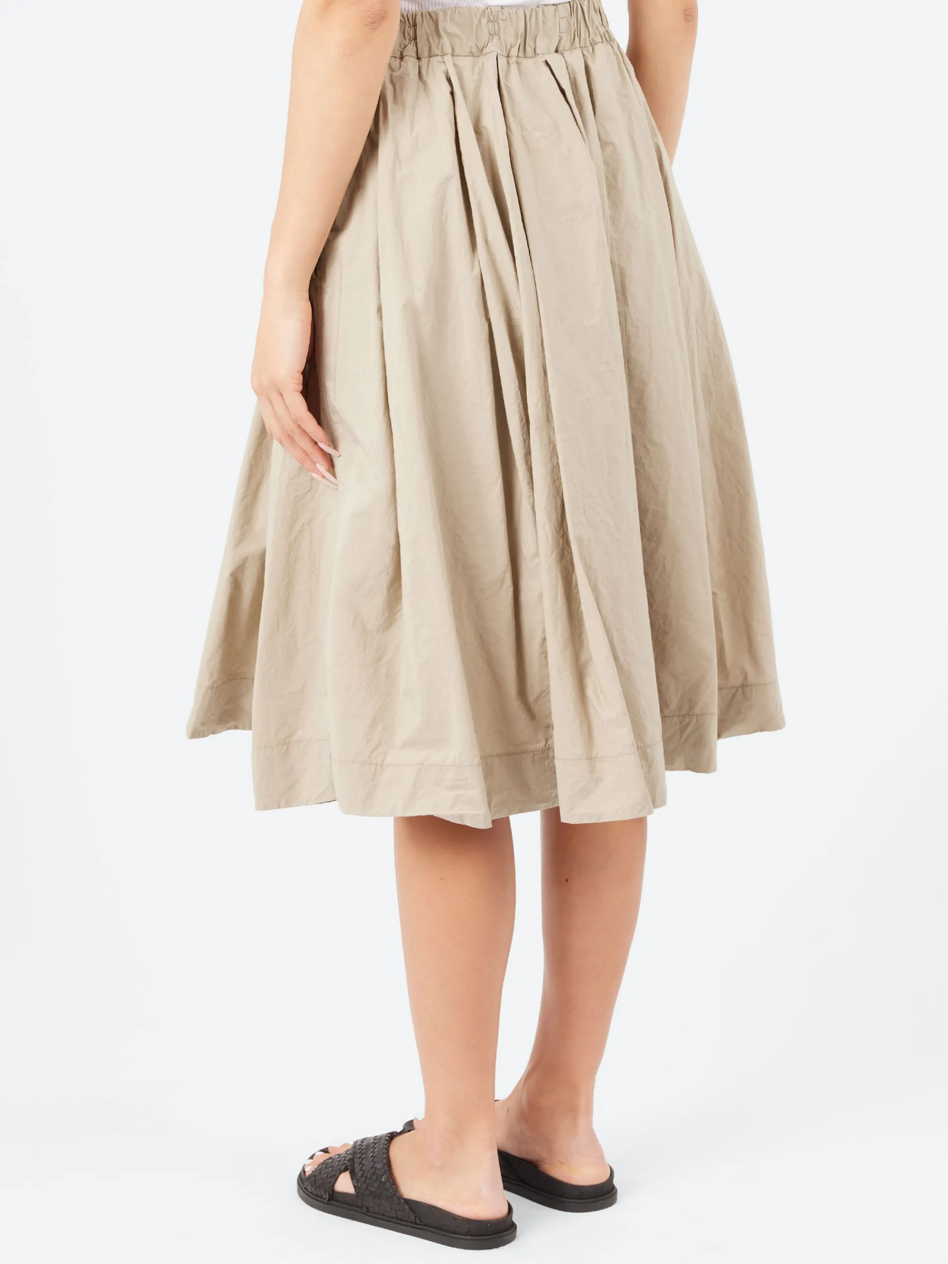 Album di Famiglia - Pleated Short Skirt TC in Stone