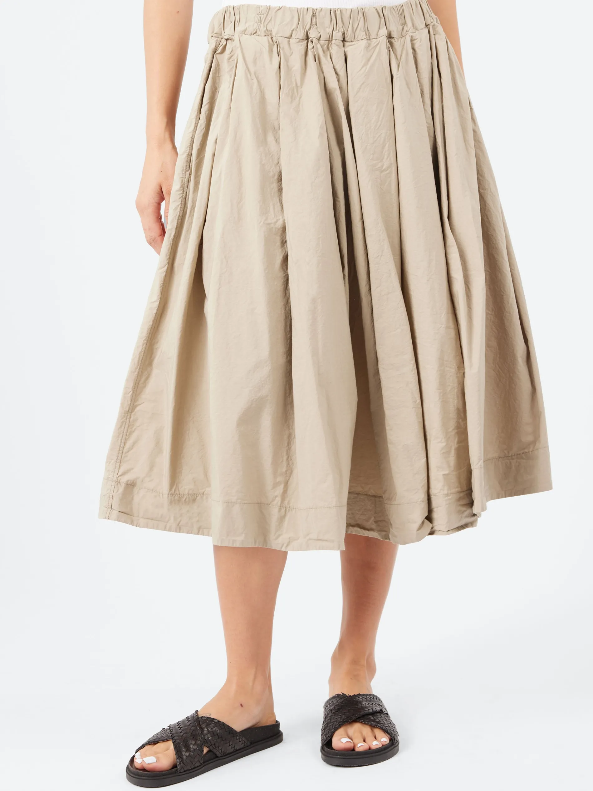 Album di Famiglia - Pleated Short Skirt TC in Stone