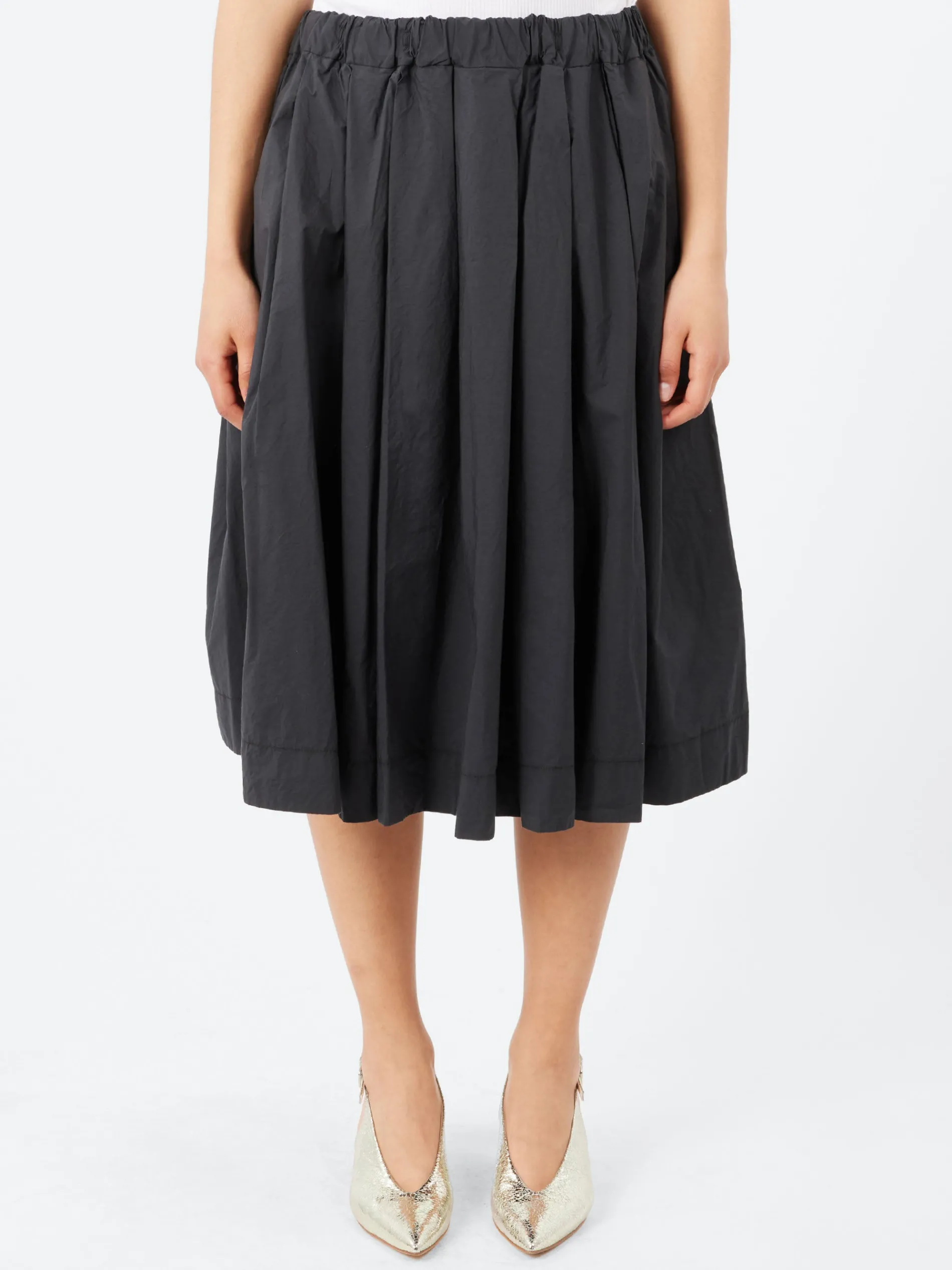 Album di Famiglia - Pleated Short Skirt TC in Black