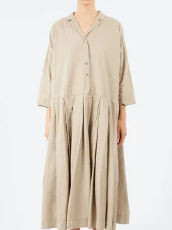 Album di Famiglia - Pleated Collar Dress TC in Stone