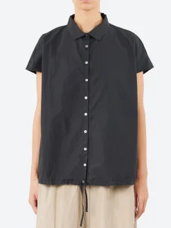 Album di Famiglia - Short Sleeveless Shirt TC in Black