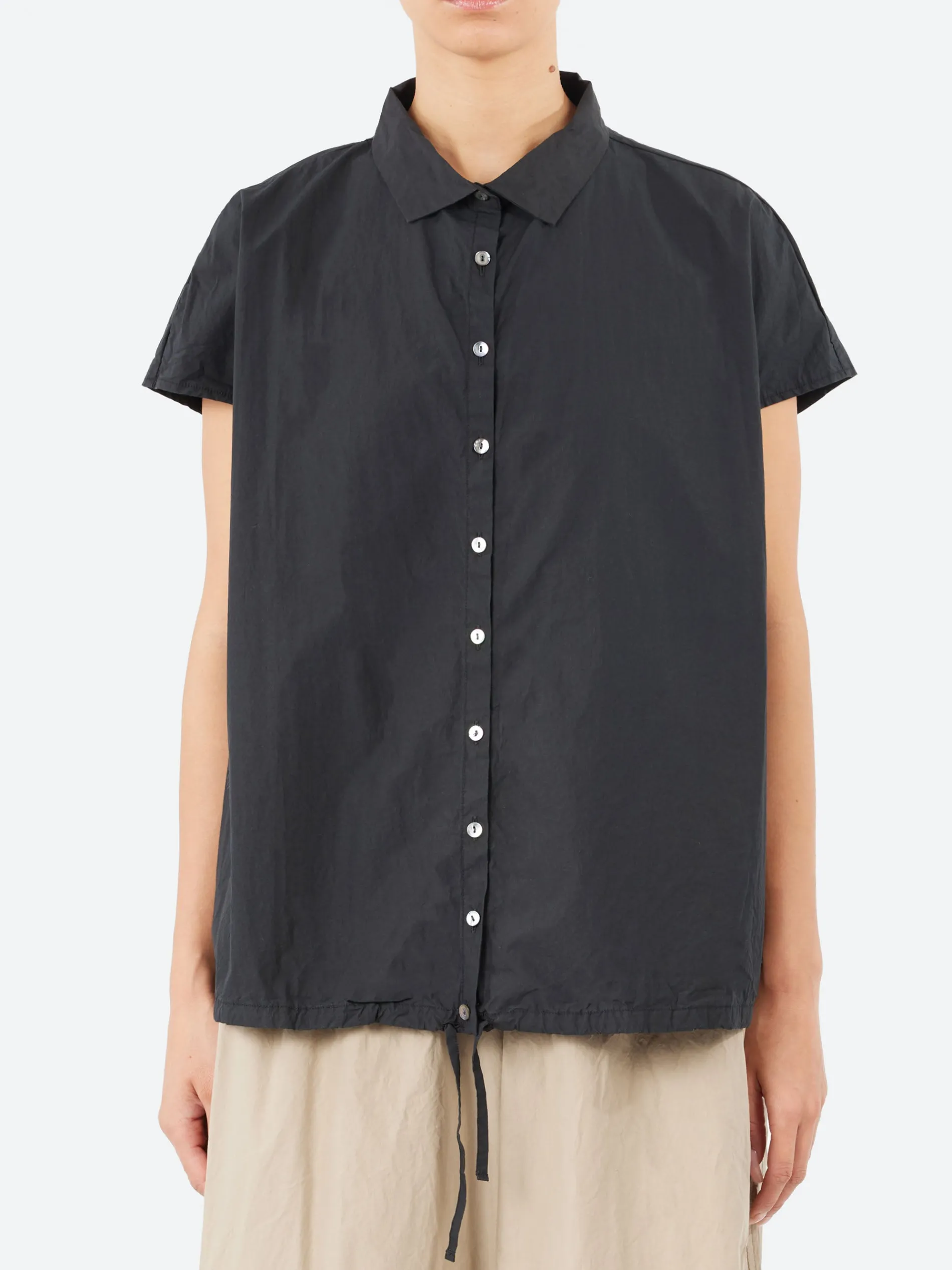 Album di Famiglia - Short Sleeveless Shirt TC in Black