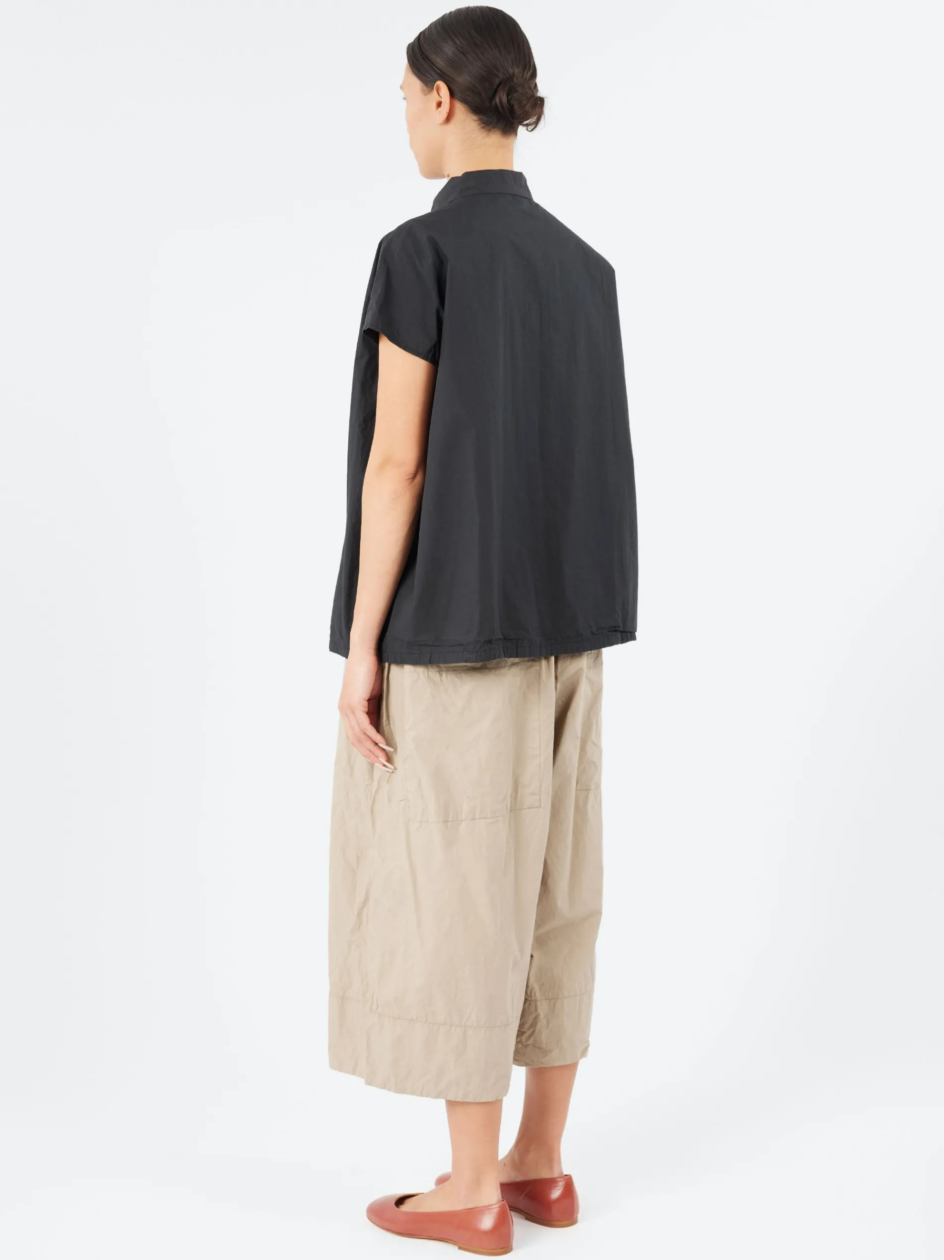 Album di Famiglia - Short Sleeveless Shirt TC in Black